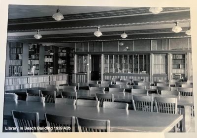 Seating inside library.