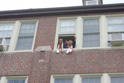 Waving out the window